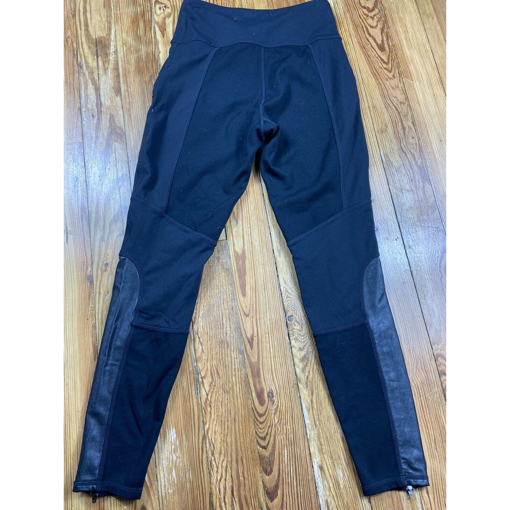 Athleta Luxe Ponte Faux Leather Ankle Zip Full Length Active Leggings Size S - Picture 4 of 5